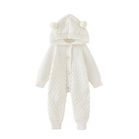 Bomotoo Infant Loose Playsuit Pompom Knitted Bodysuit Travel Casual Hooded Jumpsuit White S
Bomotoo Infant Loose Playsuit Pompom Knitted Bodysuit Travel Casual Hooded Jumpsuit White S