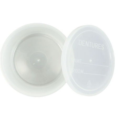 Medegen Denture Cup Transparent W/Snapon Lid 8 Oz 1 Each