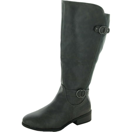 Karen Scott Womens Leandraa Faux Leather Riding Boots Knee-High Boots