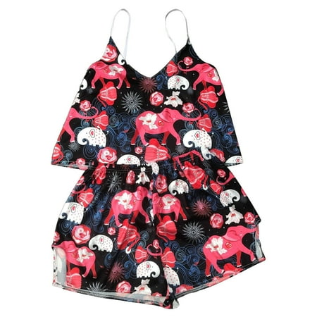 Silk Pajamas For Women Suspender Tank Shorts Two Piece Suit Ice Silk Cartoon Pattern Printed Home Clothes Nightgowns For Women Soft Plus
Silk Pajamas For Women Suspender Tank Shorts Two Piece Suit Ice Silk Cartoon Pattern Printed Home Clothes Nightgowns For Women Soft Plus