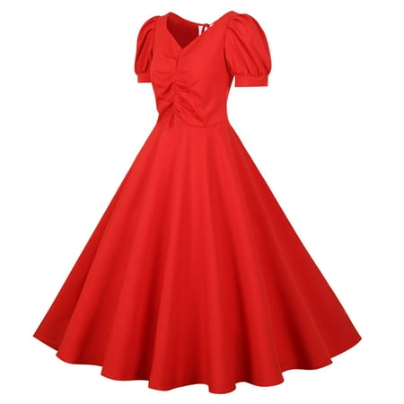 Dresses for Women 2022 Womens Dresses Women Vintage V Neck Short Sleeve Leisure Evening Party Prom Dress Dress for Women 2022 Summer Dresses Womens Tops Dressy Casual on Clearance Red S
Dresses for Women 2022 Womens Dresses Women Vintage V Neck Short Sleeve Leisure Evening Party Prom Dress Dress for Women 2022 Summer Dresses Womens Tops Dressy Casual on Clearance Red S