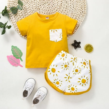 Simplmasygenix Summer Toddler Tops Shorts Short Sleeve Toddler Boys Girls Sunlight Print Pattern Clothes Two-piece Sute
Simplmasygenix Summer Toddler Tops Shorts Short Sleeve Toddler Boys Girls Sunlight Print Pattern Clothes Two-piece Sute