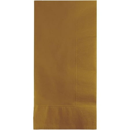 CPC B1616G Gold Disposable 2-Ply 1 by 8 Fold Dinner Party Napkins, Case of 600 - 12 Case of 50