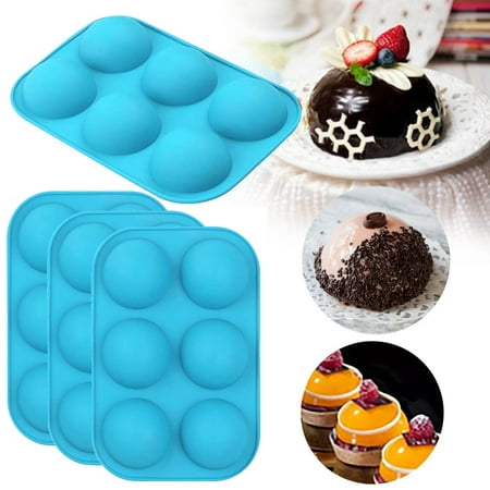 Ounabing Medium Semi Sphere Silicone Mold Mold for Making Chocolate Cake Jelly Blue