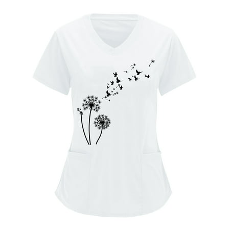 Women Scrubs Top Nurses Clothing Workwear Working Uniform T-Shirt Printed Short Sleeve Leisure V-Neck Solid Color Shirts Blouse Tops With Pockets Top
Women Scrubs Top Nurses Clothing Workwear Working Uniform T-Shirt Printed Short Sleeve Leisure V-Neck Solid Color Shirts Blouse Tops With Pockets Top