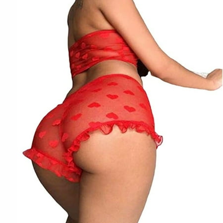 Ma&Baby Women Lace Lingerie Nightwear Underwear G-string Babydoll 2Pcs Bra Set