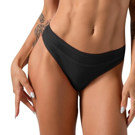 Underwear for Women Fashion Lace Lace Lace Low Waist Lingerie Black XXL