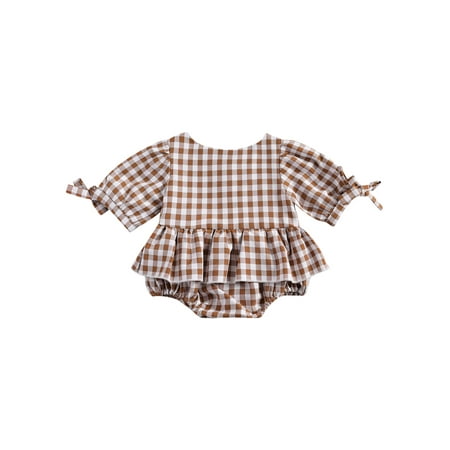 Canrulo Summer Infant Baby Girls Plaids Bodysuits Long Sleeve Single Breasted Bow Jumpsuit Chocolate 0-6 Months
Canrulo Summer Infant Baby Girls Plaids Bodysuits Long Sleeve Single Breasted Bow Jumpsuit Chocolate 0-6 Months