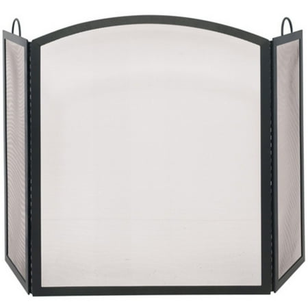 3 Fold Black Wrought Iron Arch Top Screen