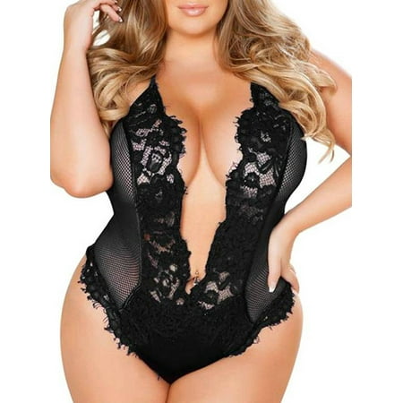 SpringTTC Valentine s Day Womens Spaghetti Sexy Sheer Lace Halter Bodysuit Babydoll Lingerie Plus Size
SpringTTC Valentine s Day Womens Spaghetti Sexy Sheer Lace Halter Bodysuit Babydoll Lingerie Plus Size