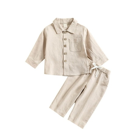 wybzd Toddler Baby Boy Cotton Linen Pants Set Long Sleeve Button Down T-Shirt Tops and Pants Fall Outfit Clothes Beige 2-3 Years
wybzd Toddler Baby Boy Cotton Linen Pants Set Long Sleeve Button Down T-Shirt Tops and Pants Fall Outfit Clothes Beige 2-3 Years