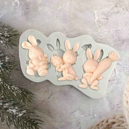 KEVCHE Easter Bunny Ailicone DIY Chocolate Cake Baking Tool Glue Dropping A