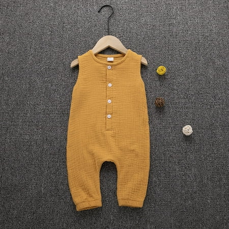 Clothes Boys&Girls Jumpsuit Baby Summer Ruffles Solid Vest Romper Girls Romper&Jumpsuit Yellow 100
Clothes Boys&Girls Jumpsuit Baby Summer Ruffles Solid Vest Romper Girls Romper&Jumpsuit Yellow 100