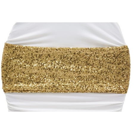 Glitz Sequin Spandex Chair Band Approx. 5 inch wide x 12 inch length (unstretched) - Gold 1 Piece
Glitz Sequin Spandex Chair Band Approx. 5 inch wide x 12 inch length (unstretched) - Gold 1 Piece