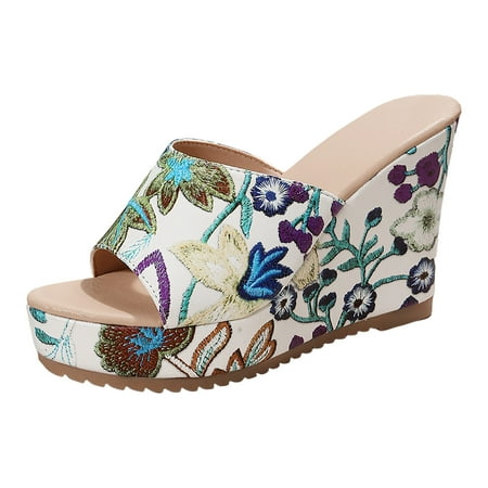 ZMHEGW Women Summer Embroidery Flowers Prints Slip On Casual Open Toe Wedges Comfortable Beach Shoes Sandals Slippers
ZMHEGW Women Summer Embroidery Flowers Prints Slip On Casual Open Toe Wedges Comfortable Beach Shoes Sandals Slippers