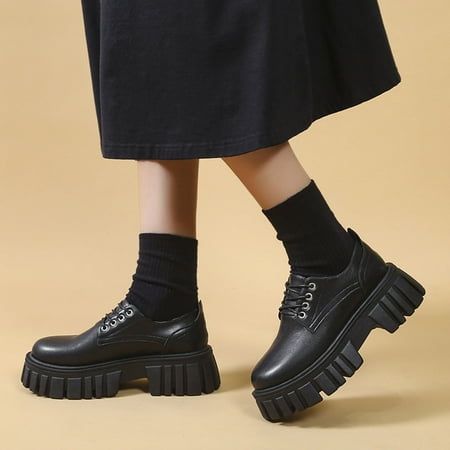 FZM Women shoes Women s Fashion Thick Sole Lace-Up Shoes Pumps Leather British Casual Shoes
FZM Women shoes Women s Fashion Thick Sole Lace-Up Shoes Pumps Leather British Casual Shoes