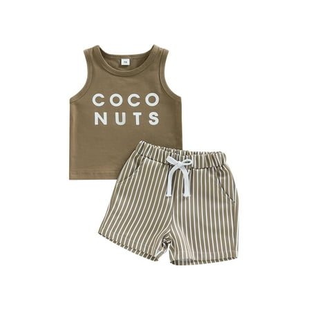 Amuver Baby Boy Summer Outfits Letter Print Sleeveless Tank Tops and Stretch Casual Striped Drawstring Shorts Set
Amuver Baby Boy Summer Outfits Letter Print Sleeveless Tank Tops and Stretch Casual Striped Drawstring Shorts Set