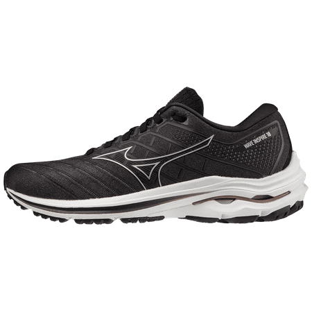 Mizuno Women s Wave Inspire 18 D Running Shoe Size 6 Black-Silver (9073)