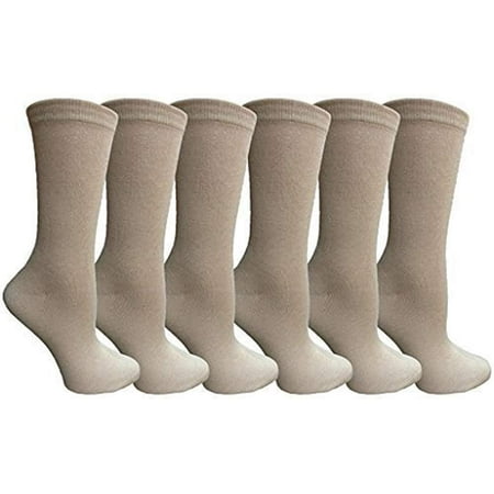 WSD Soft Dress Socks for Women, Silky Smooth Comfort Nylon Blend Crew Sock (6 Pairs Assorted B)