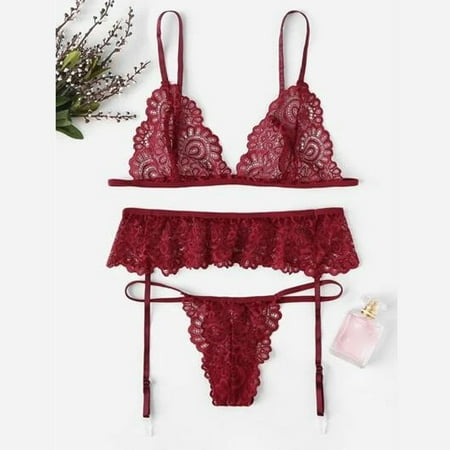 Women s Nightwear Sexy Bra and Panty Set with Garter Lingerie Set Lingerie 3 Piece Red L
Women s Nightwear Sexy Bra and Panty Set with Garter Lingerie Set Lingerie 3 Piece Red L