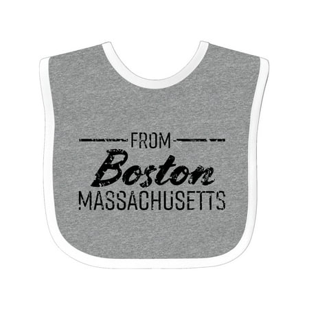 Inktastic From Boston Massachusetts in Black Distressed Text Gift Baby Boy or Baby Girl Bib
Inktastic From Boston Massachusetts in Black Distressed Text Gift Baby Boy or Baby Girl Bib