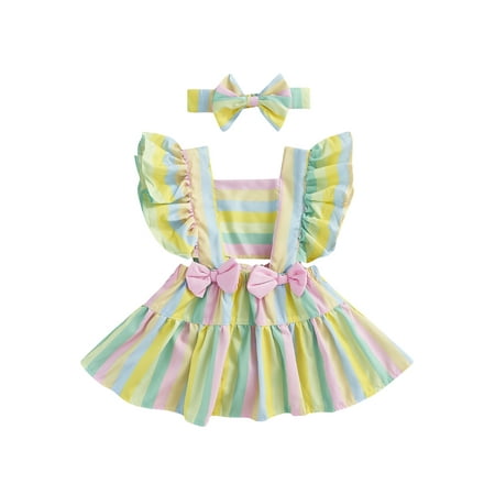 Suanret Infants Baby Girls 2Pcs Summer Streetwear Outfits Newborn Flutter Sleeve Cross Back Bow Romper with Headband Set Yellow Green 18-24 Months
Suanret Infants Baby Girls 2Pcs Summer Streetwear Outfits Newborn Flutter Sleeve Cross Back Bow Romper with Headband Set Yellow Green 18-24 Months