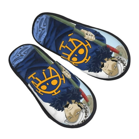 Trafalgar Law Mens Clog Furry Slippers Indoor House Shoes