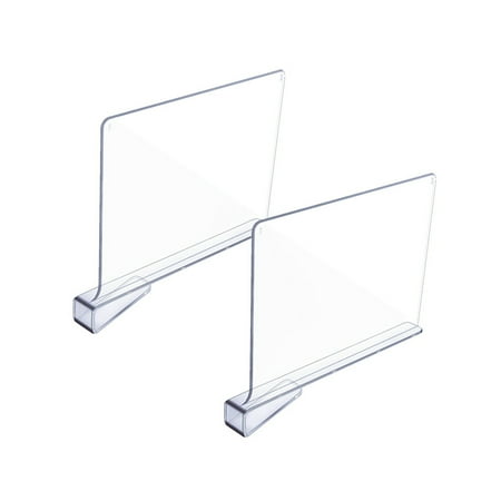 NUOLUX 2pcs Punch Free Acrylic Partitions Shelf Wardrobe Partitions (Transparent)