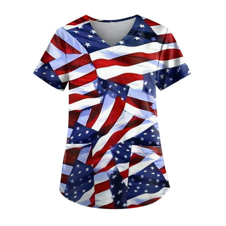Knosfe Women s Short Sleeve Casual Summer Scrub Top Plus Size V Neck Pockets 4th of July Workwear 5XL
Knosfe Women s Short Sleeve Casual Summer Scrub Top Plus Size V Neck Pockets 4th of July Workwear 5XL