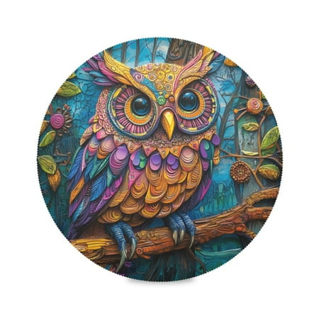 WOBOGO Complex Camo Owl Round Placemats Set of 1 Heat Resistant Washable Kitchen Table Decorations 15.4in
WOBOGO Complex Camo Owl Round Placemats Set of 1 Heat Resistant Washable Kitchen Table Decorations 15.4in