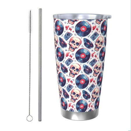 Cauagu record rock music Skull Pattern 20oz Tumbler Stainless Steel Vacuum Insulated Tumbler with Lid Insulated Coffee Mug Thermal Cup with Splash Proof Sliding Lid-Straw Two-piece Set
Cauagu record rock music Skull Pattern 20oz Tumbler Stainless Steel Vacuum Insulated Tumbler with Lid Insulated Coffee Mug Thermal Cup with Splash Proof Sliding Lid-Straw Two-piece Set