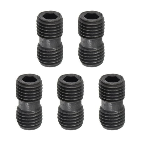 Uxcell M8x16-1.0 Hex Head Set Screw Single Hole for Turning Tool 5 Pack
