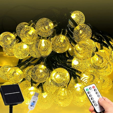 60 LED 36ft Solar Powered String Lights USB Charge 8 Modes Remote Control Outdoor Waterproof Fairy Lamp for Garden Path Yard Wedding Party Decor Warm White
60 LED 36ft Solar Powered String Lights USB Charge 8 Modes Remote Control Outdoor Waterproof Fairy Lamp for Garden Path Yard Wedding Party Decor Warm White