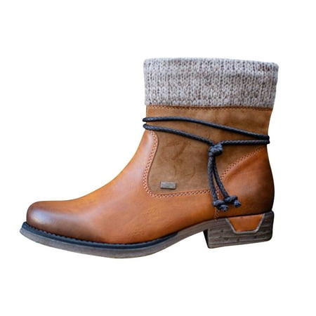 jsaierl Women s Round Toe Leather Stitching Side Zipper Thick Heel Warm Low Heel Boots
jsaierl Women s Round Toe Leather Stitching Side Zipper Thick Heel Warm Low Heel Boots