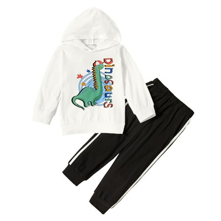 KIMI BEAR Toddler Baby Boys Outfits 3T Toddler Boy Autumn Outfits 4T Toddler Boy Casual Dinosaur Print Hooded Long Sleeve Hoodie + Black Pants 2PCs Set White
KIMI BEAR Toddler Baby Boys Outfits 3T Toddler Boy Autumn Outfits 4T Toddler Boy Casual Dinosaur Print Hooded Long Sleeve Hoodie + Black Pants 2PCs Set White