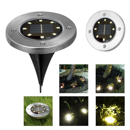 8 LED Solar Power Buried Light Under Ground Lamp for Outdoor Path Way Garden Decoration(White Light)