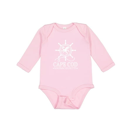 Inktastic Cape Cod Massachusetts Nautical Gift Baby Boy or Baby Girl Long Sleeve Bodysuit
