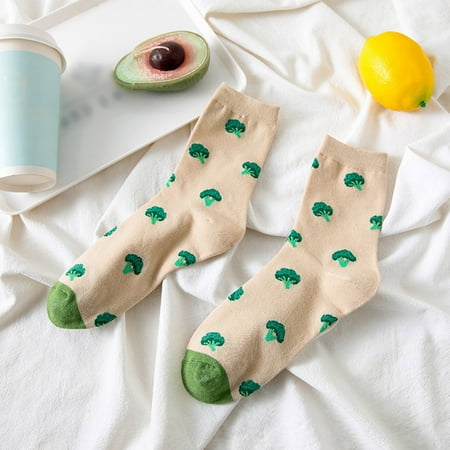 qazqa womens winter socks autumn and winter mid tube socks printing warm stockings