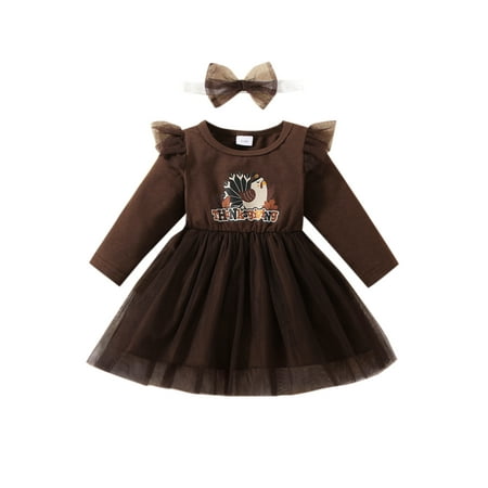 Sunisery 2Pcs Toddler Baby Girls Thanksgiving Day Dress Set Long Sleeve Cartoon Turkey Letters Print Dress with Headband
Sunisery 2Pcs Toddler Baby Girls Thanksgiving Day Dress Set Long Sleeve Cartoon Turkey Letters Print Dress with Headband