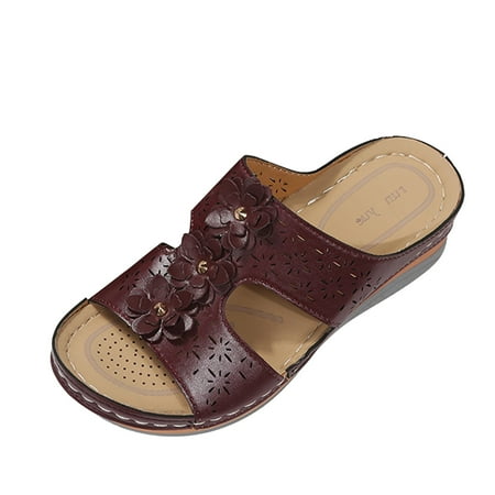 Ladies Fashion Retro Solid Leather Flower Decorative Open Toe Thick Sole Sandals Dressy Sandals for Women Wedding Platform Sandals for Women Closed Toe
Ladies Fashion Retro Solid Leather Flower Decorative Open Toe Thick Sole Sandals Dressy Sandals for Women Wedding Platform Sandals for Women Closed Toe