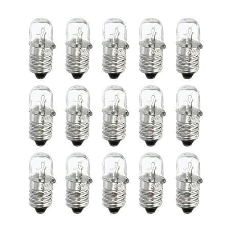 Uxcell 24V/2W E10 Warm Yellow Light Mini Incandescent Bulbs with Box 1 Set/15 Count