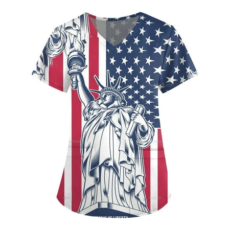 XHJUN Printed Scrub Tops Women American Flag Printed Scrub Tops V-Neck Independence Day T Shirts Workwear Nurse Uniform Tee with Pockets S-5xl White XXXXXL
XHJUN Printed Scrub Tops Women American Flag Printed Scrub Tops V-Neck Independence Day T Shirts Workwear Nurse Uniform Tee with Pockets S-5xl White XXXXXL