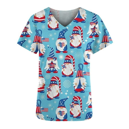 Women s Scrub Top Fashion Short Sleeve V-Neck Working Uniform Tops Fashion Printing Nurse Blouses with Pockets
Women s Scrub Top Fashion Short Sleeve V-Neck Working Uniform Tops Fashion Printing Nurse Blouses with Pockets