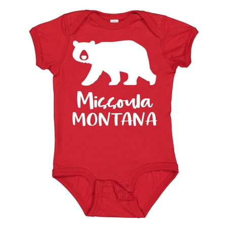 Inktastic Missoula Montana White Bear Silhouette Gift Baby Boy or Baby Girl Bodysuit
