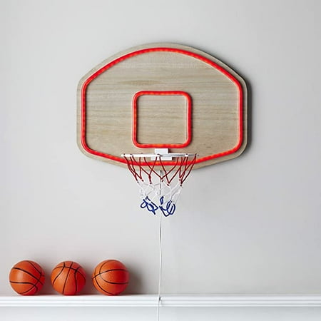 Lights4fun Inc. Basketball Hoop Neon LED Light Up Bedroom Wall Light