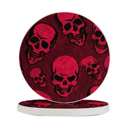 Circular Drink Coasters Set Cool Red Blood Skull Beautiful Home Decor Diatomite Heat-Resistant Diatomite Protect Table Countertop
Circular Drink Coasters Set Cool Red Blood Skull Beautiful Home Decor Diatomite Heat-Resistant Diatomite Protect Table Countertop