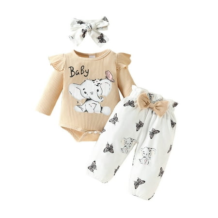 Siilsaa Girl Clothes Fall Baby Girls Ribbed Romper Tops+ Striped Pants Headband Outfits Set Summer Baby Girl Clothes White 0-3 Months 
Siilsaa Girl Clothes Fall Baby Girls Ribbed Romper Tops+ Striped Pants Headband Outfits Set Summer Baby Girl Clothes White 0-3 Months