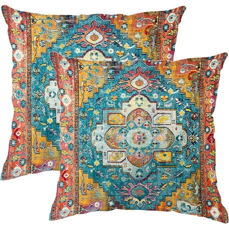 Pack of 2 Pillow Covers 16x16 Inch Vintage Turkish Boho Decorative Throw Pillow Covers for Home Decor Living Room Bed Couch Orange Blue Boho Pillowcase Set of 2
Pack of 2 Pillow Covers 16x16 Inch Vintage Turkish Boho Decorative Throw Pillow Covers for Home Decor Living Room Bed Couch Orange Blue Boho Pillowcase Set of 2