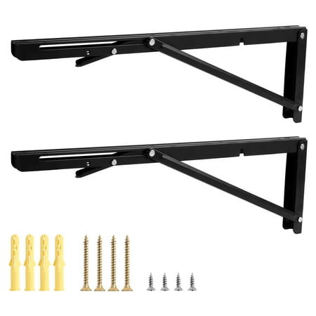 Lzvxtym 2Pcs Folding Shelf Brackets Heavy Duty L Bracket for Table Wall Mounted DIY Black/Silver Bracket Max Load 330LB Space
Lzvxtym 2Pcs Folding Shelf Brackets Heavy Duty L Bracket for Table Wall Mounted DIY Black/Silver Bracket Max Load 330LB Space