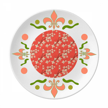 Japan Black Branch Sakura Flower Ceramics Plate Tableware Dinner Dish